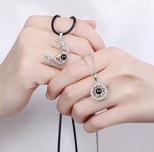 Load image into Gallery viewer, Beautiful Sun & Moon I❤️Love You in 100 languages Projection Necklace for couple or Mother-daughter
