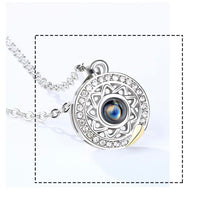 Load image into Gallery viewer, Beautiful Sun & Moon I❤️Love You in 100 languages Projection Necklace for couple or Mother-daughter