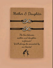 Load image into Gallery viewer, Beautiful Mother Daughter Heart and infinity charm Matching bracelets