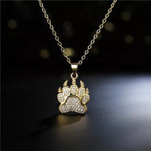 Load image into Gallery viewer, 14K Gold plated unique paw Print Necklace for Man or Woman