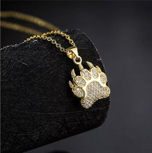 Load image into Gallery viewer, 14K Gold plated unique paw Print Necklace for Man or Woman