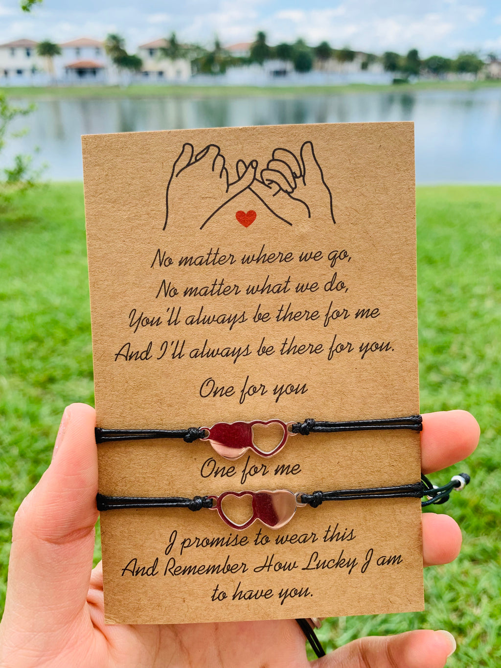 Stainless steel Double Heart friendship Matching bracelets