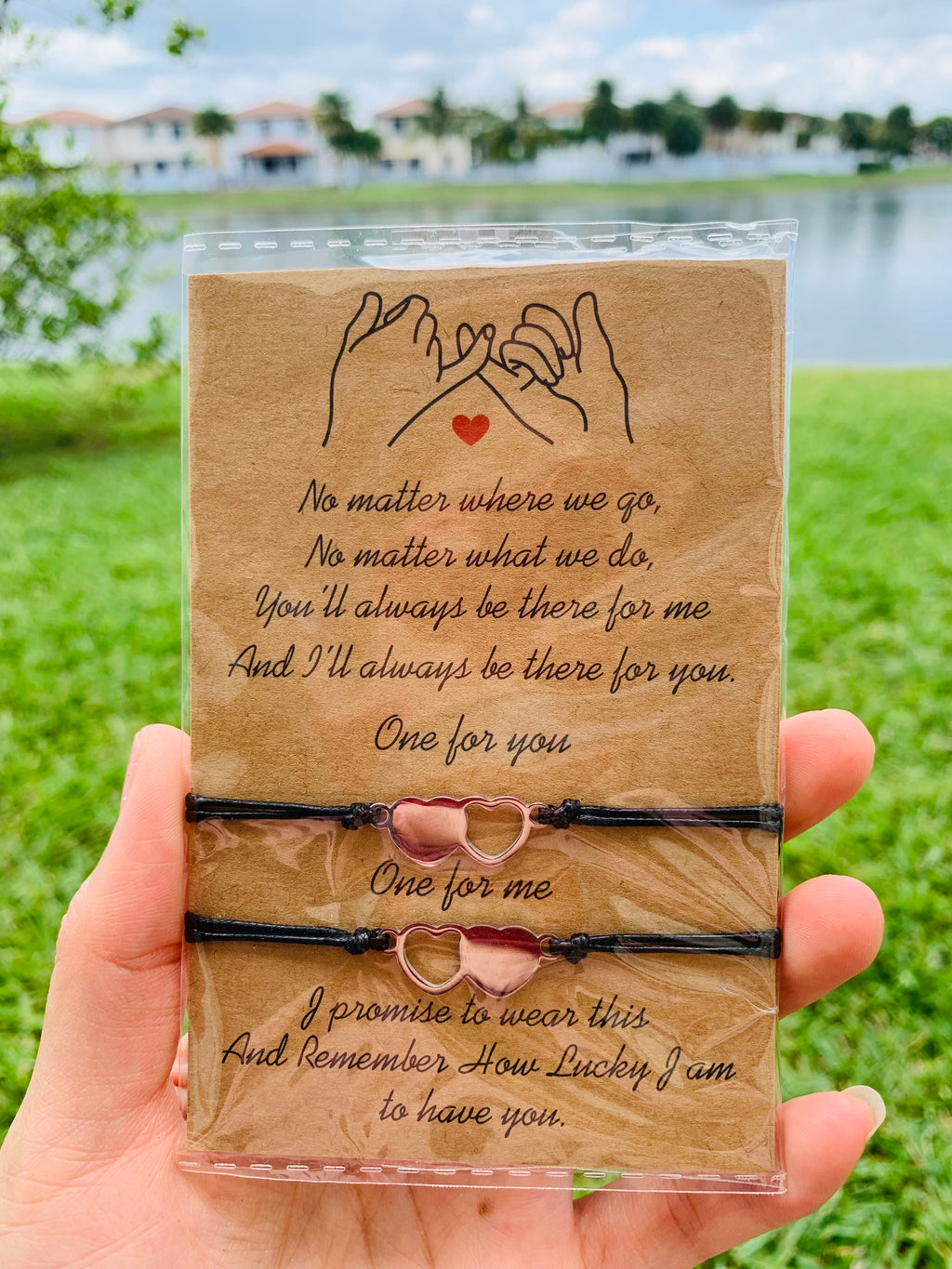 Stainless steel Double Heart friendship Matching bracelets