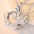 Beautiful Angel Wings Heart couple Necklace clavicle chain for Couple, Mother daughter , bestfriend, Man or Woman