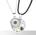 Beautiful Sun & Moon I❤️Love You in 100 languages Projection Necklace for couple or Mother-daughter