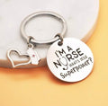 Nurse Superpower keychain stainless steel