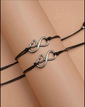 Load image into Gallery viewer, Beautiful Mother Daughter Heart and infinity charm Matching bracelets
