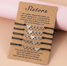 Load image into Gallery viewer, Beautiful Heart Matching bracelets for sisters 5 pcs set
