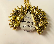 Load image into Gallery viewer, Funny creative supportive Sunflower necklace with hidden gift message
