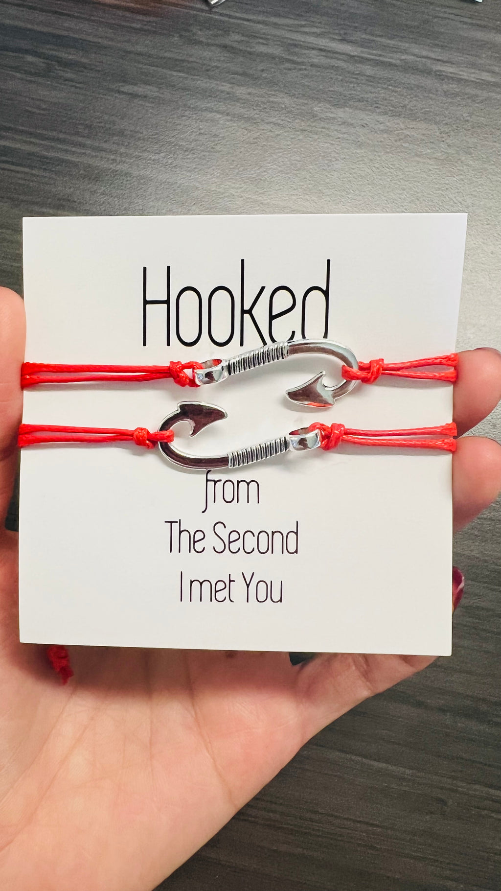 Hooked matching bracelets for woman or man adjustable size