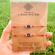 Load image into Gallery viewer, Evil Eye 7 knot bracelets Adjustable for woman or man
