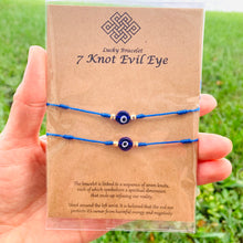Load image into Gallery viewer, Evil Eye 7 knot bracelets Adjustable for woman or man
