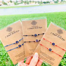 Load image into Gallery viewer, Evil Eye 7 knot bracelets Adjustable for woman or man
