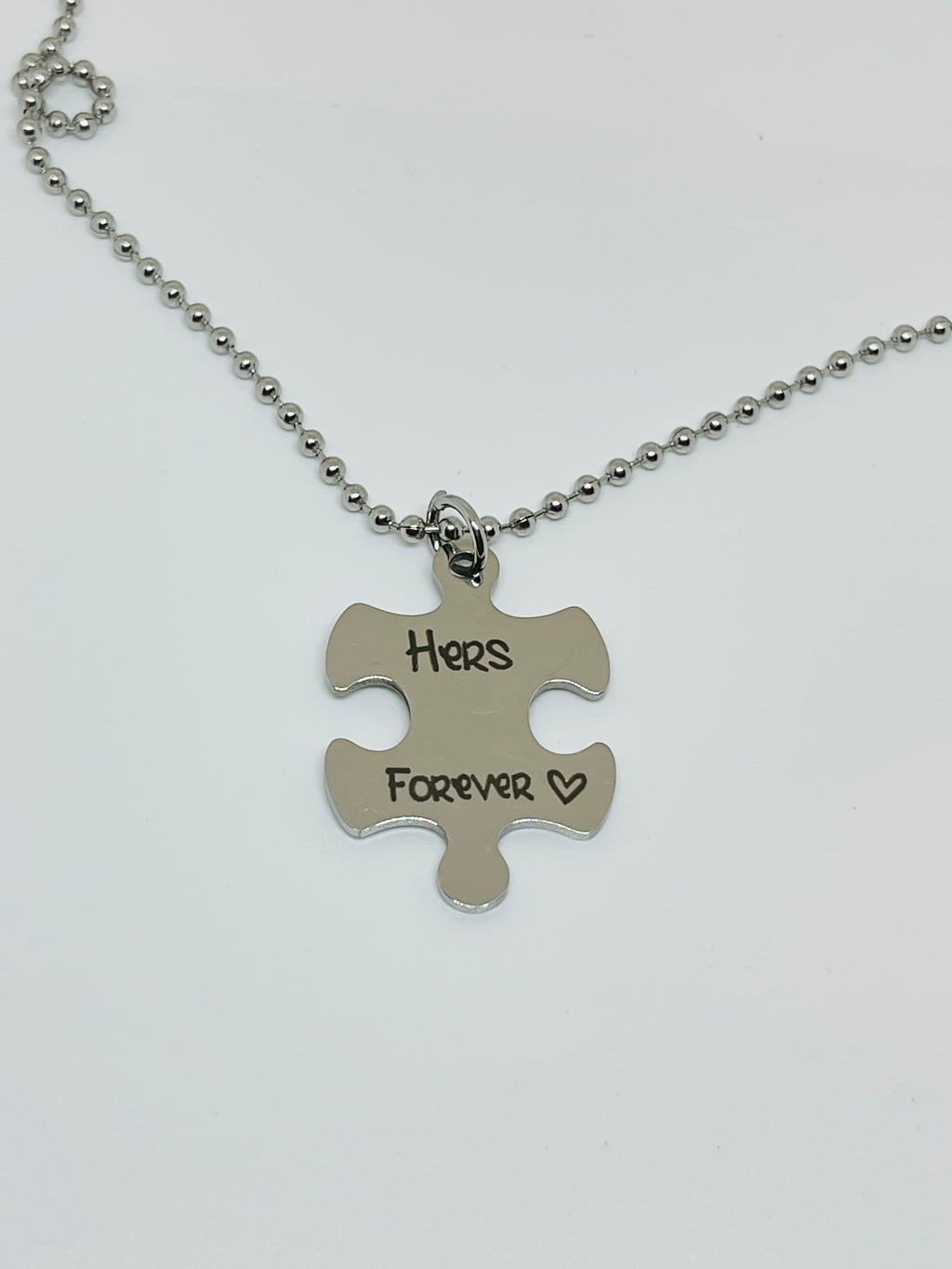 Puzzle Matching Couples Necklace Stainless Steel for him and her