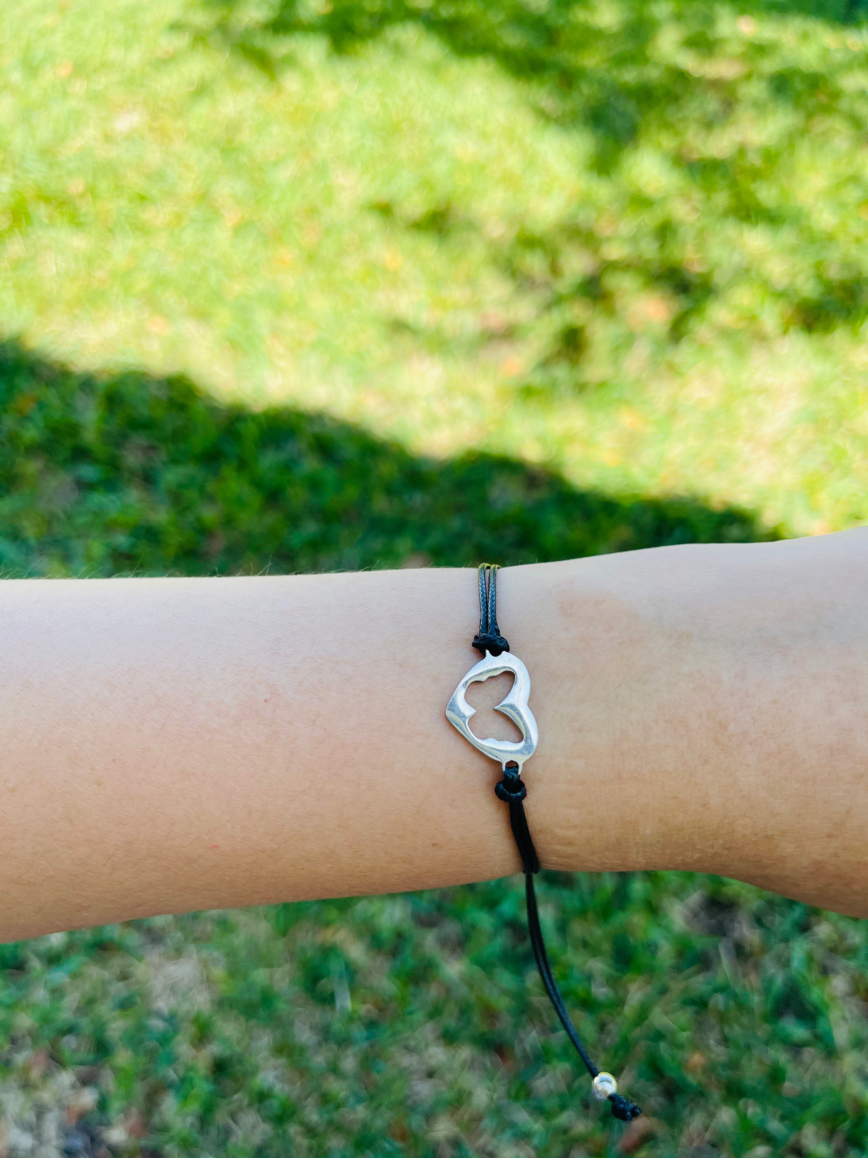 Stainless Steel Heart Butterfly Friendship Matching Bracelet