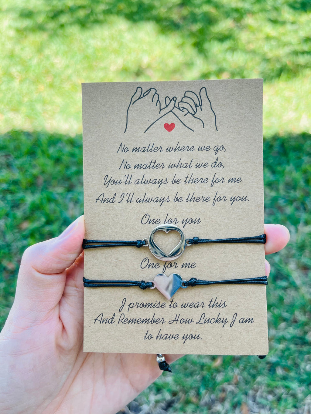 Stainless Steel Circle Heart Friendship Matching Bracelets