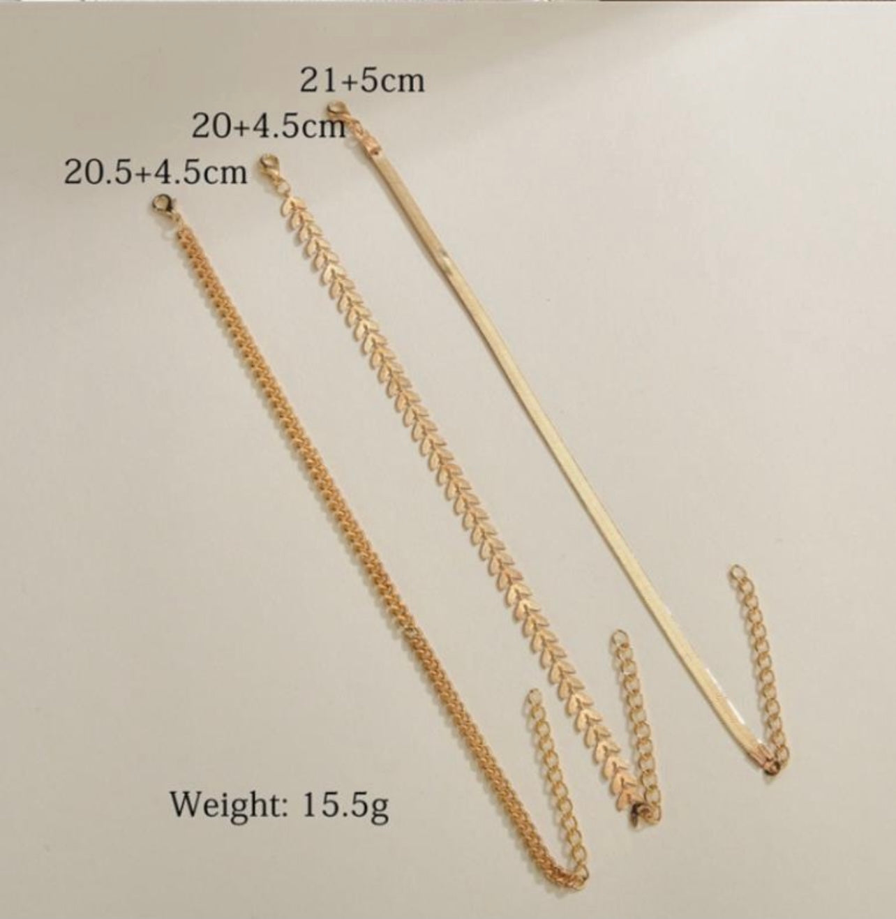 3 pcs set Chain Anklet For Woman