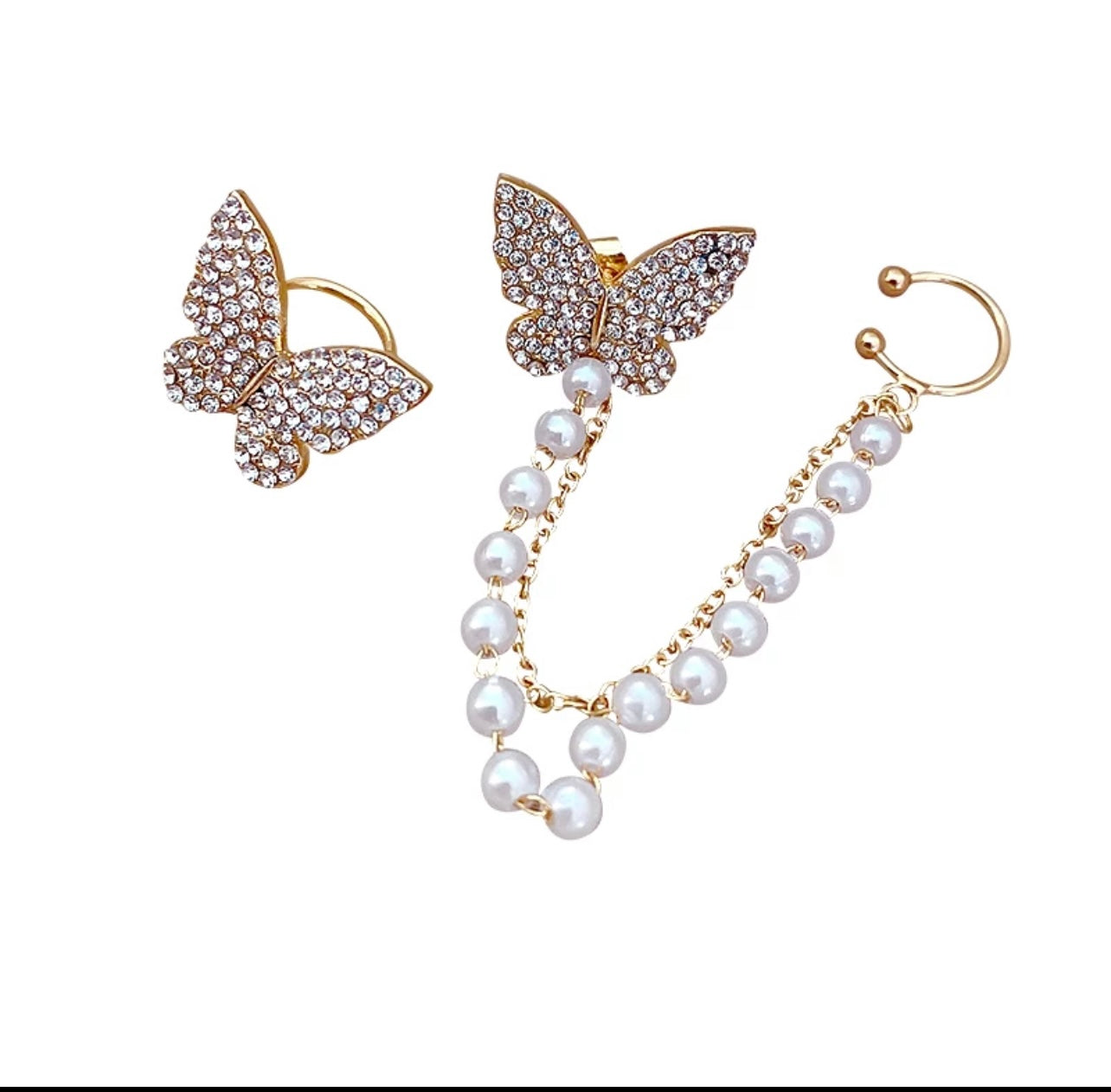 Butterfly Hypoallergenic Crystal Cuff Earring for Woman