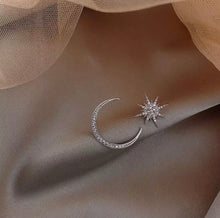 Load image into Gallery viewer, Beautiful Sun and Moon Asymmetrical earring for woman
