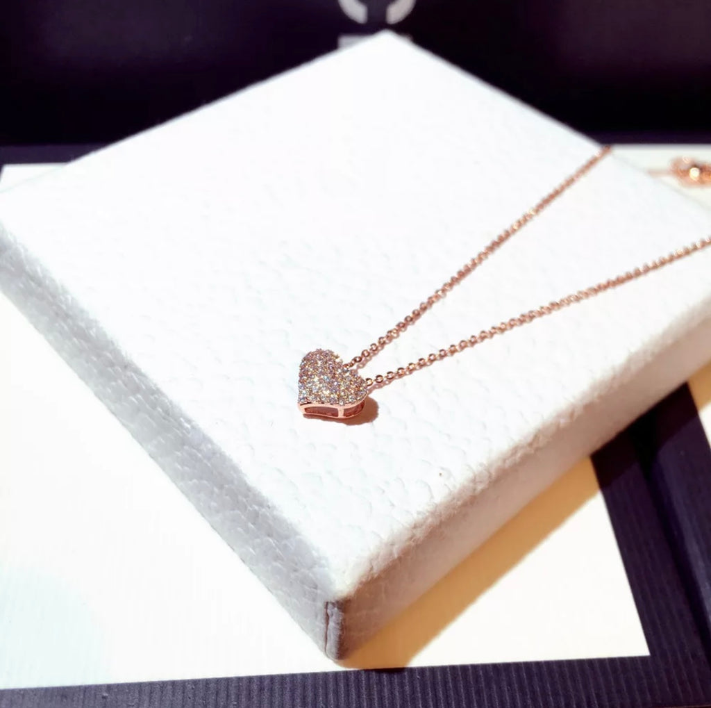 Simple Sparkling Heart Necklace for Woman