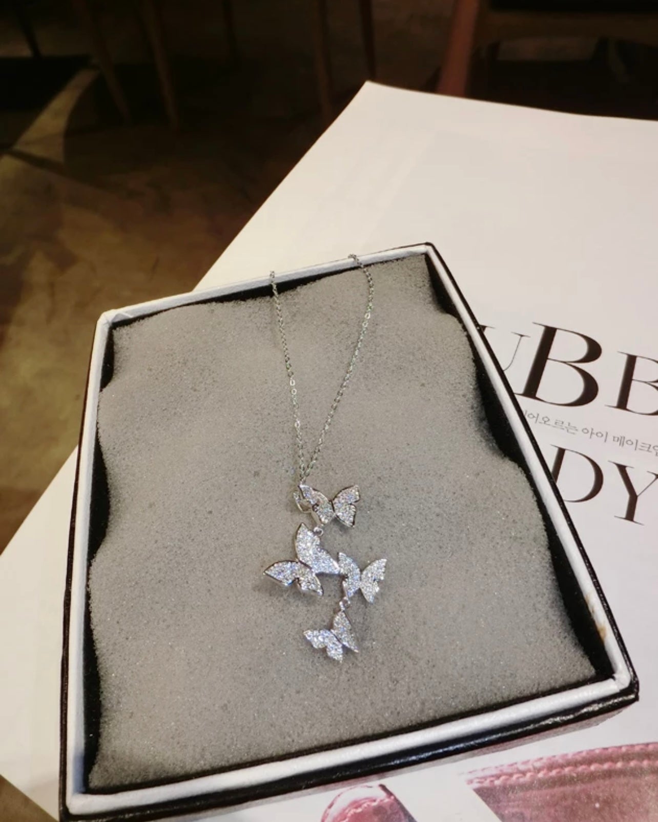 Beautiful Sparkling Butterflies  Necklace for Woman