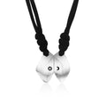 Sun and Moon Adjustable Waxed Rope Necklace for couple