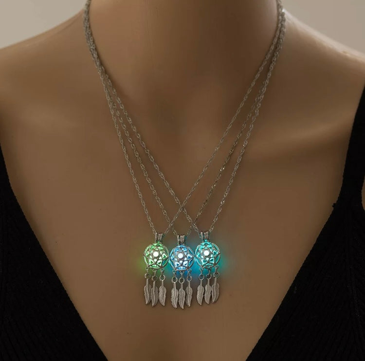 Dream Catcher glow in the dark necklaces