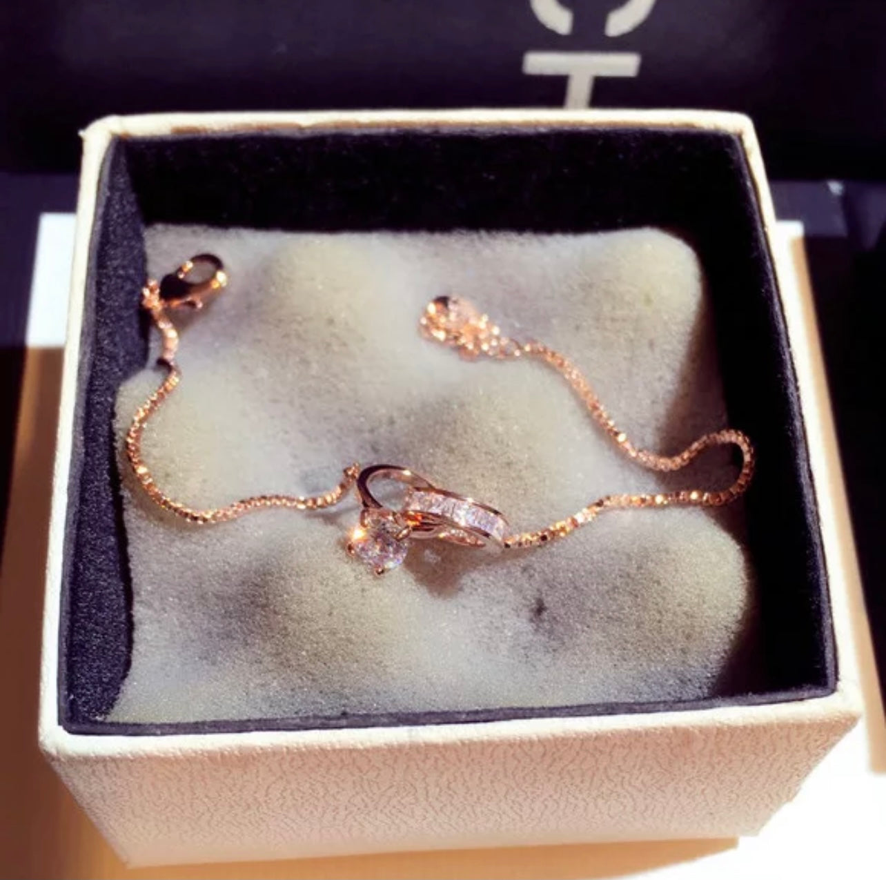 Luxury Stainlees steel Double Ring bracelets for woman