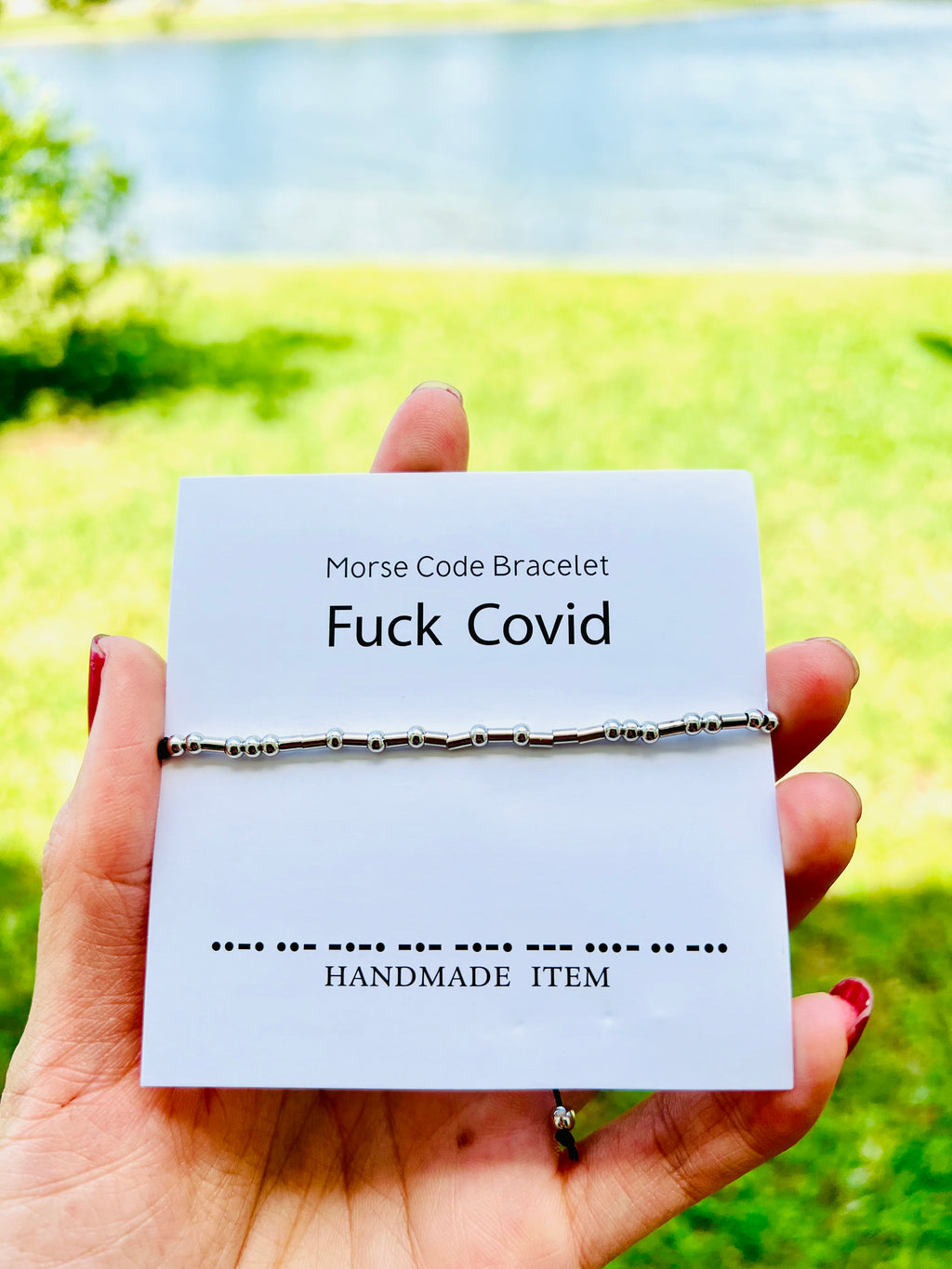 Morse code Bracelet “F..ck Covid”