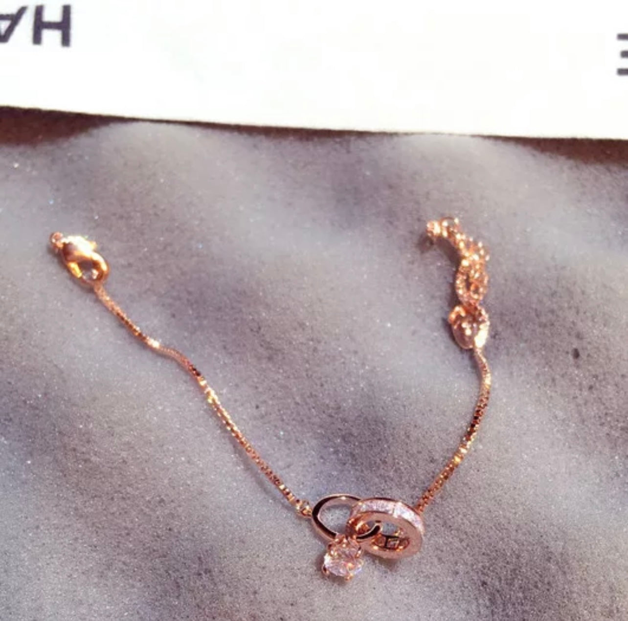 Luxury Stainlees steel Double Ring bracelets for woman