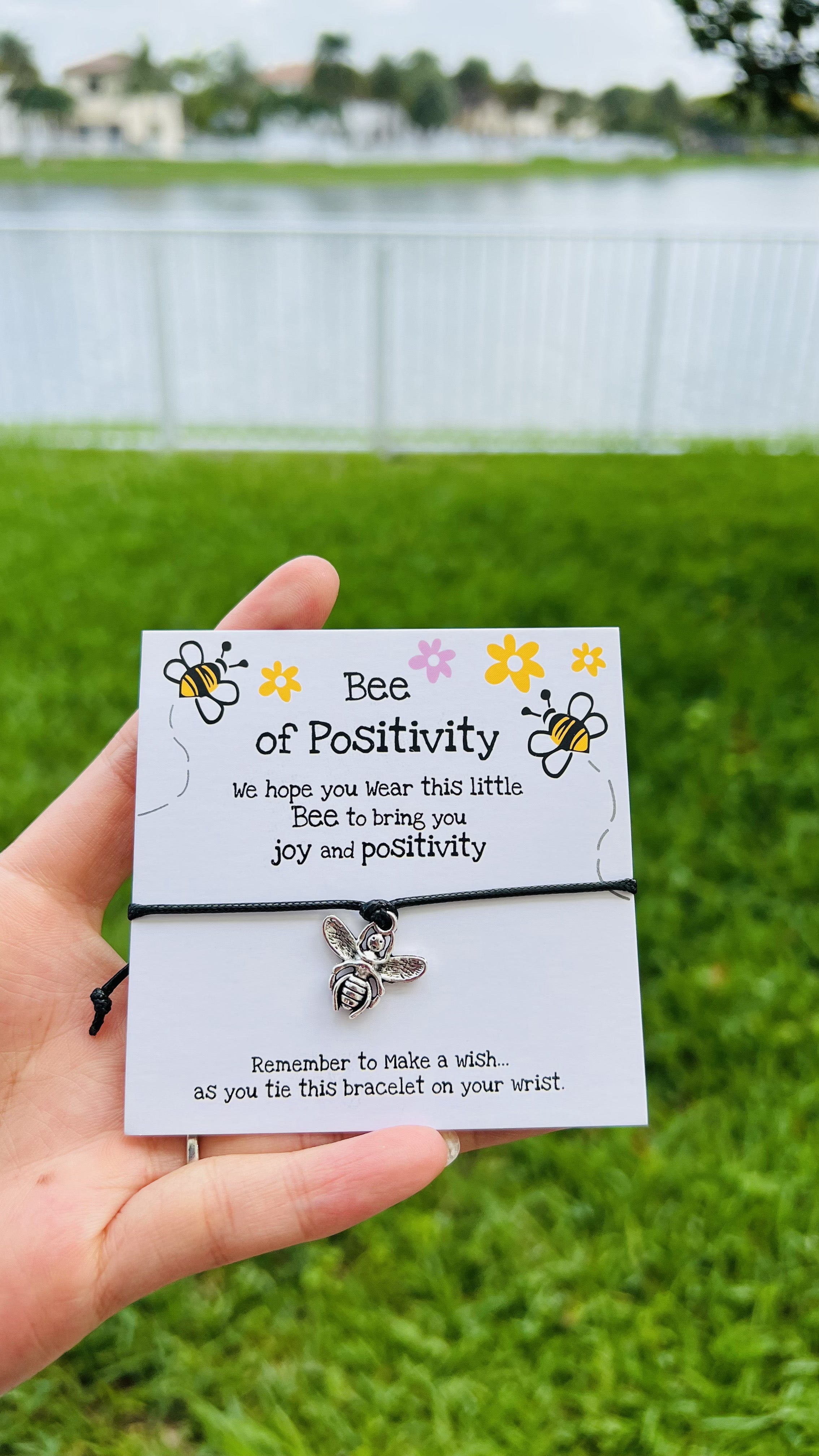 Cute Bee of Positivity Bracelet Adjustable size Fits most wrist up tO 11 inch