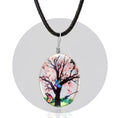 Beautiful glass tree butterfly dried flowers pendant necklace (3colors available)
