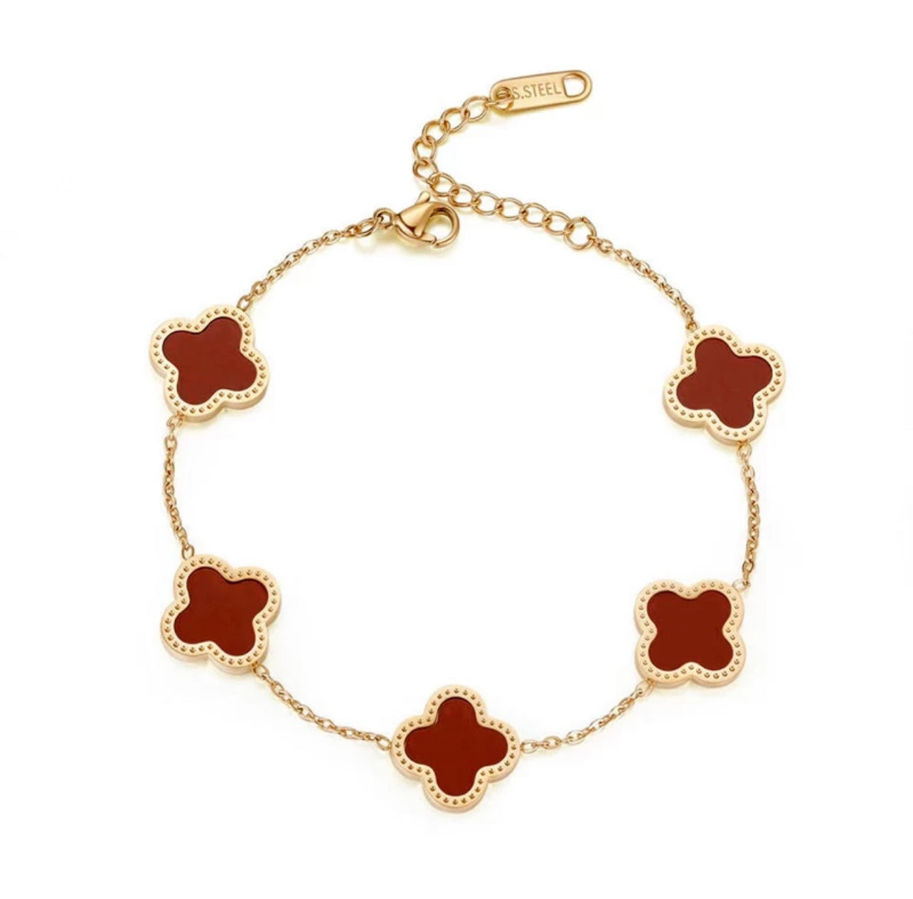 Elegant Stainless Steel Lucky Flower 18k Gold Plated for Woman