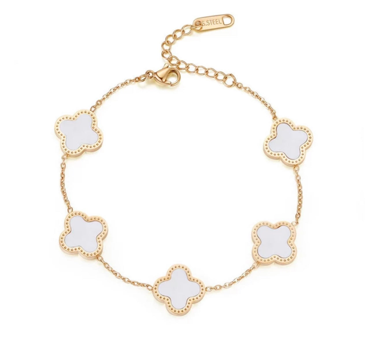 Elegant Stainless Steel Lucky Flower 18k Gold Plated for Woman