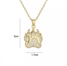 Load image into Gallery viewer, 14K Gold plated unique paw Print Necklace for Man or Woman

