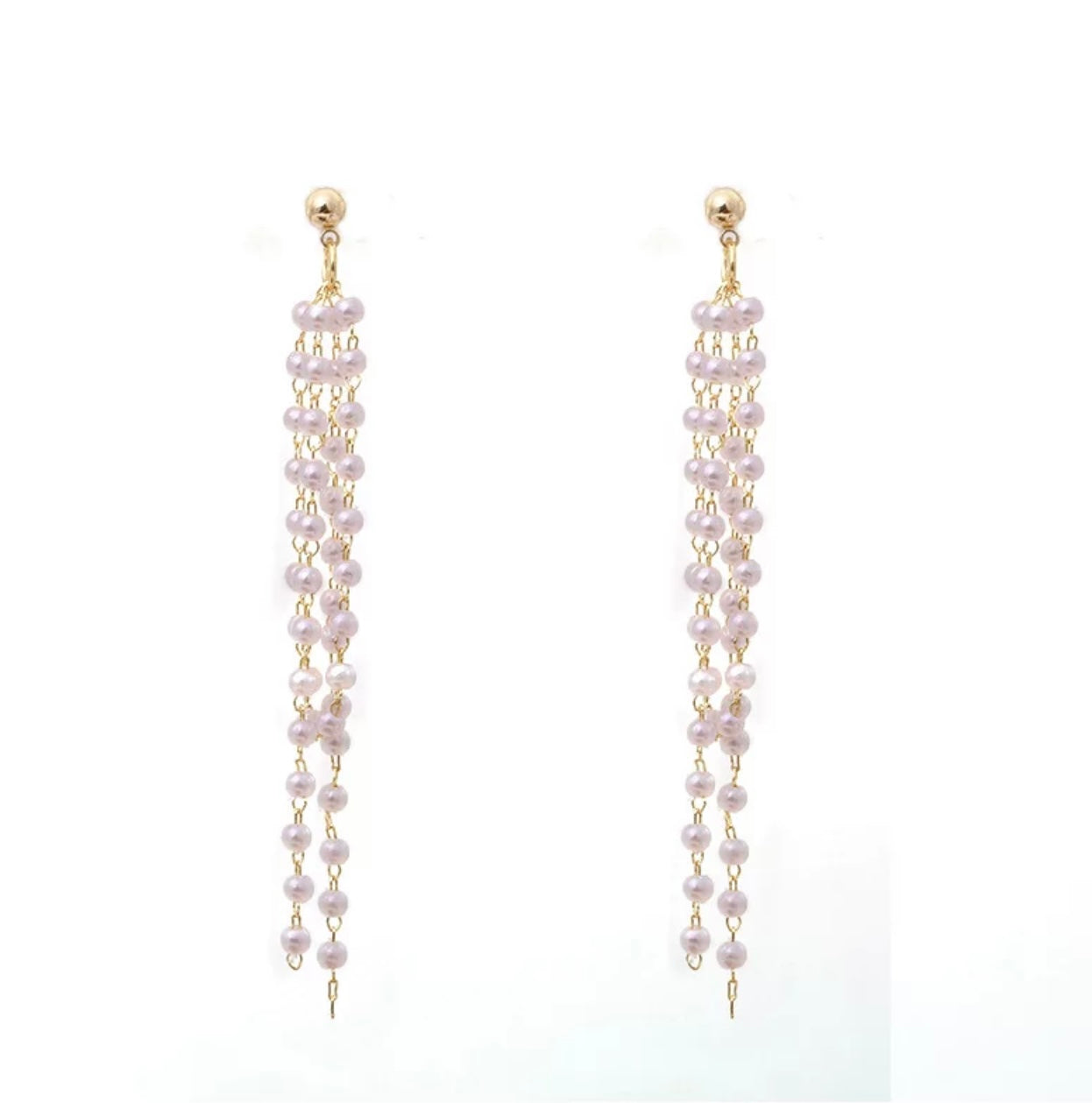 Long Pearl Tassel Earring for woman