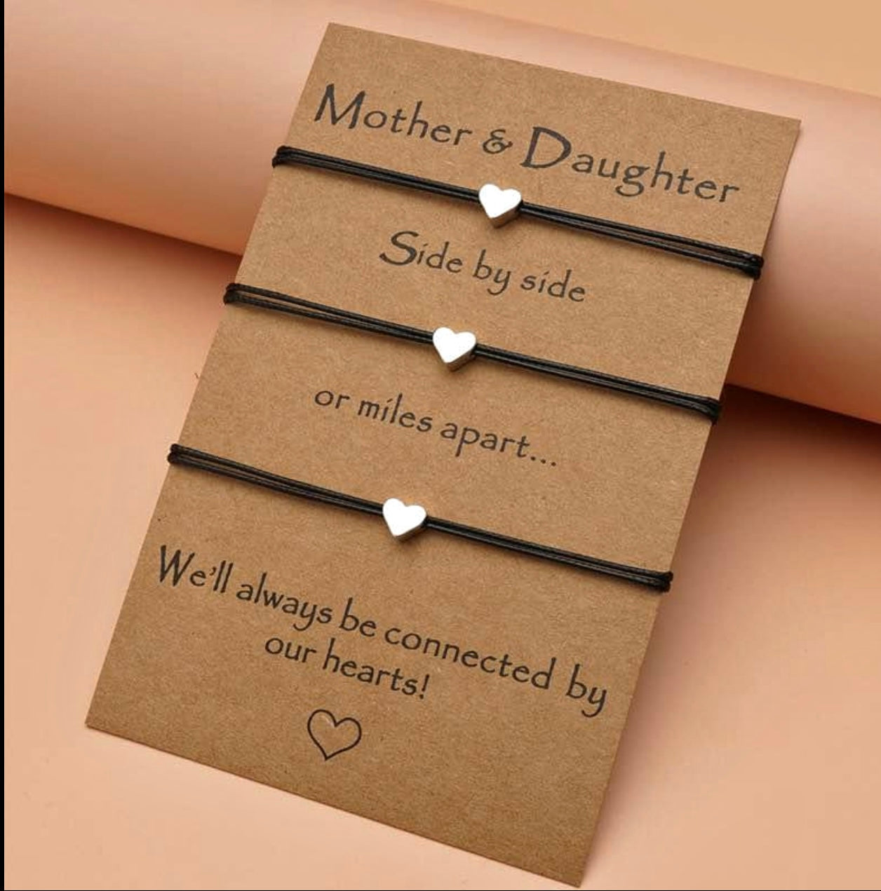 Simple mini heart matching bracelets for mother-daughters