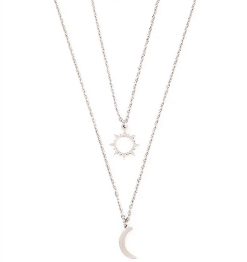 Beautiful Sun ☀️ and Moon 🌙 stainless steel Necklace for mother-daughter-son, best friend, couple