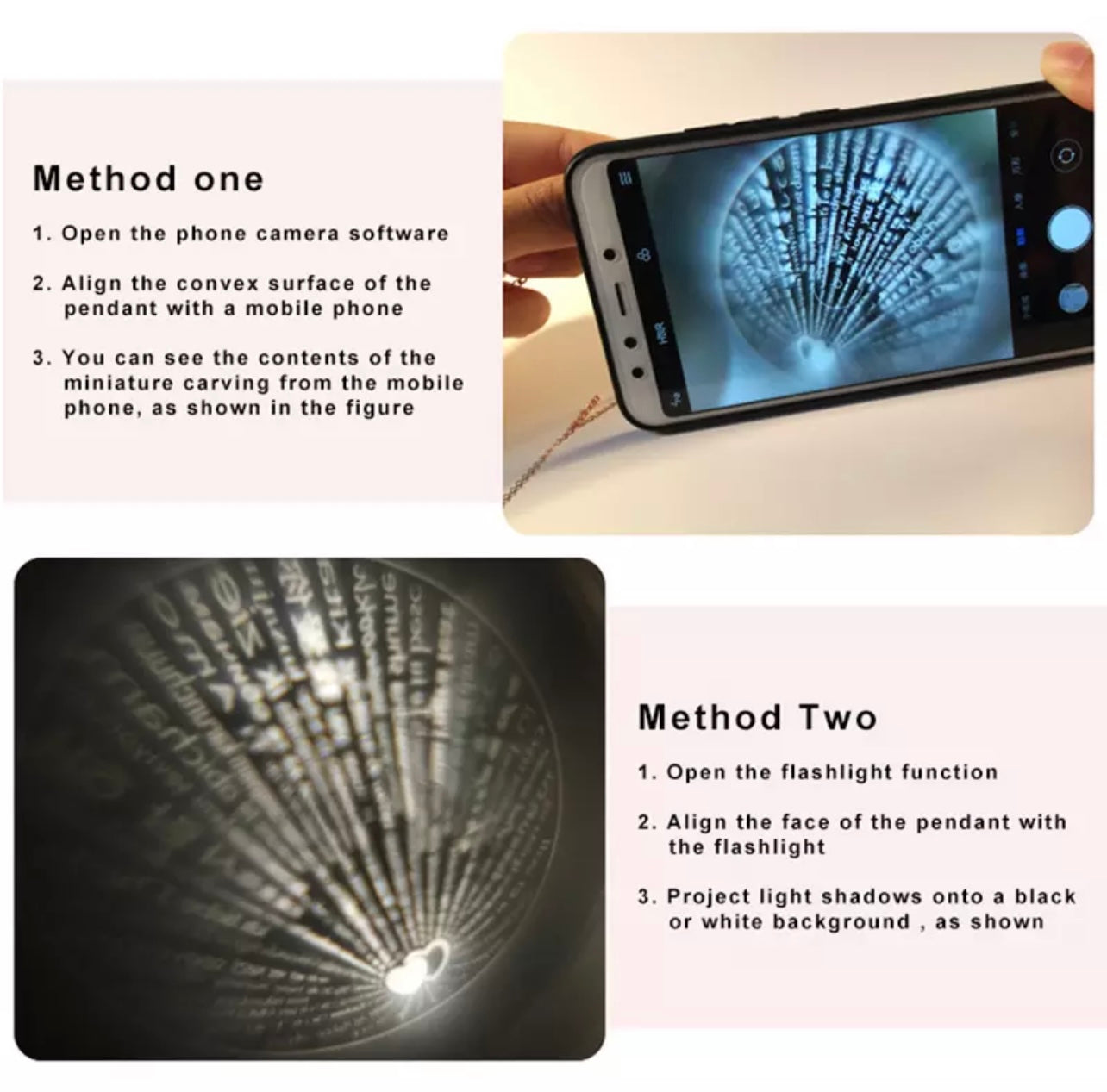 I Love You in 100 Languages projection Necklace