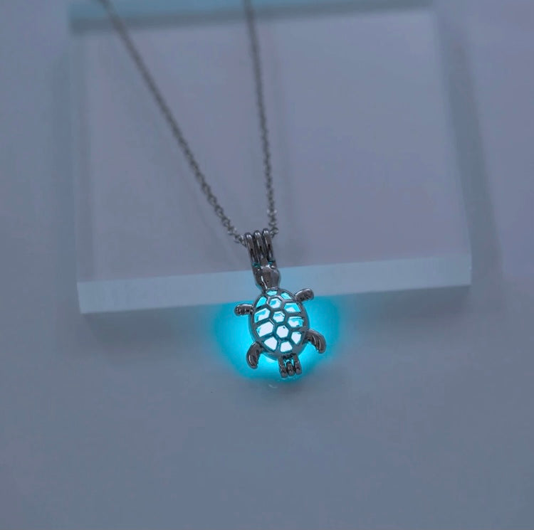 Cute Sea Turtle Glow in the dark necklace for woman