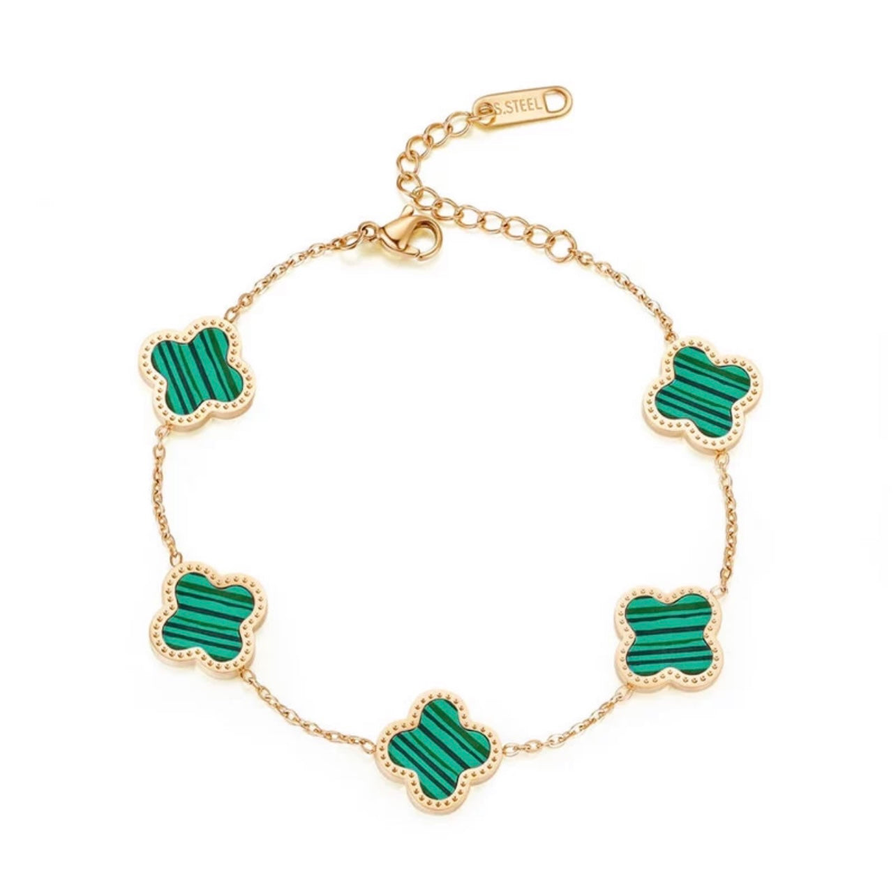 Elegant Stainless Steel Lucky Flower 18k Gold Plated for Woman