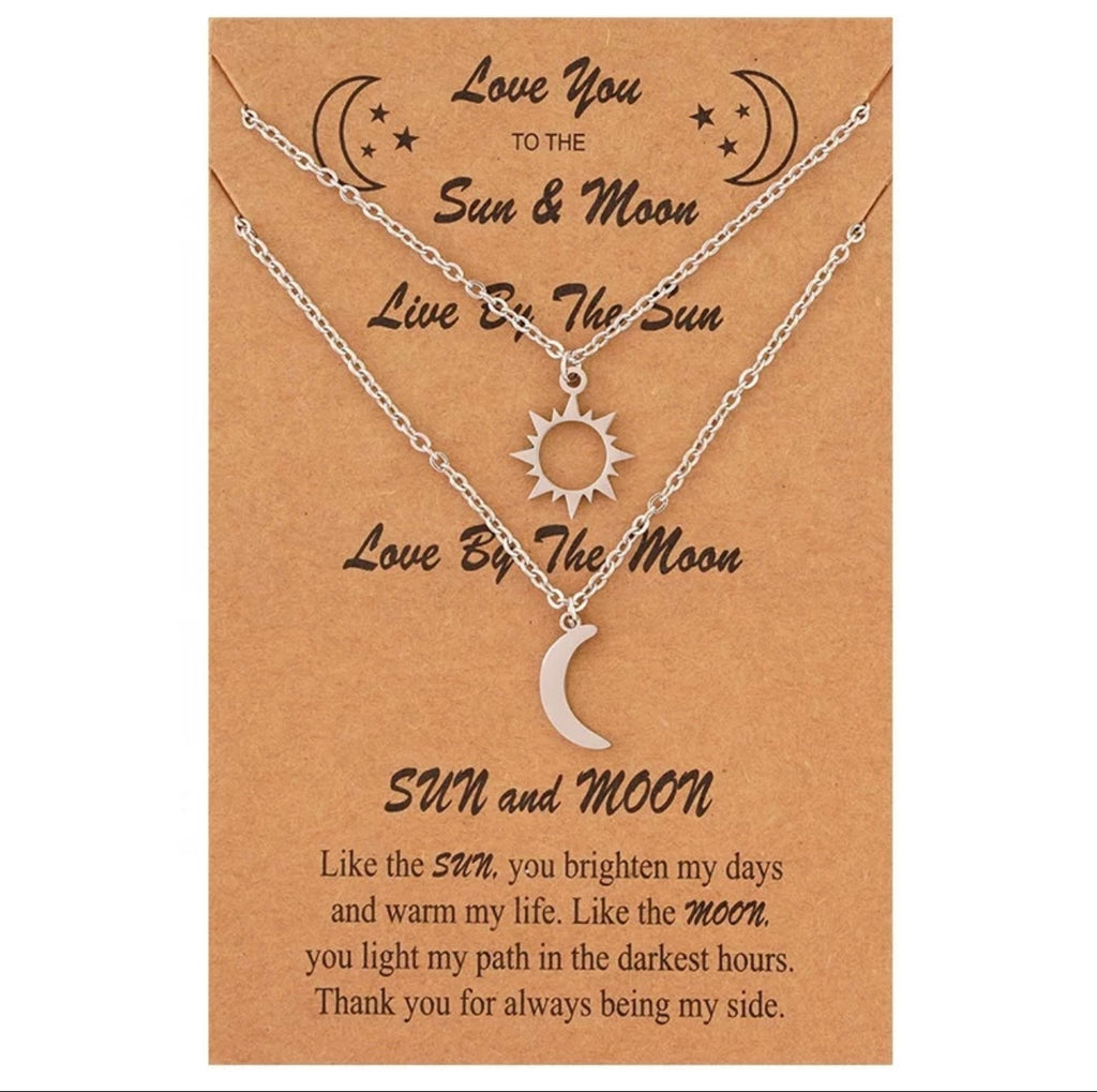 Beautiful Sun ☀️ and Moon 🌙 stainless steel Necklace for mother-daughter-son, best friend, couple
