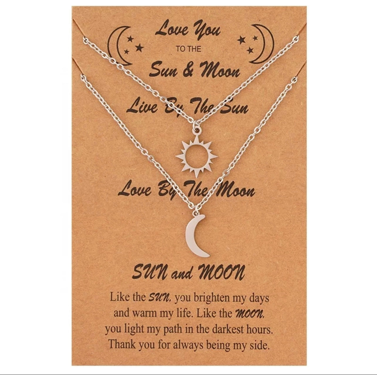 Beautiful Sun ☀️ and Moon 🌙 stainless steel Necklace for mother-daughter-son, best friend, couple