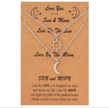 Load image into Gallery viewer, Beautiful Sun ☀️ and Moon 🌙 stainless steel Necklace for mother-daughter-son, best friend, couple
